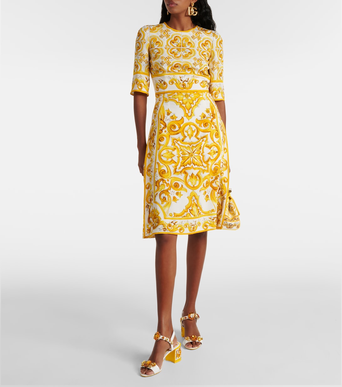 Midikleid Majolica aus Charmeuse | Dolce&Gabbana