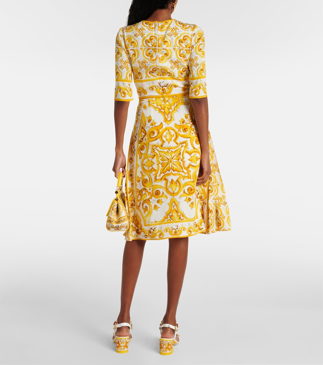 Midikleid Majolica aus Charmeuse | Dolce&Gabbana