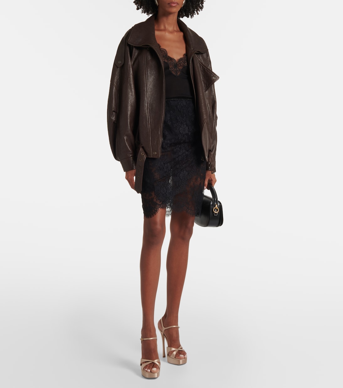 Sandali Debbie 110 in raso con plateau | Saint Laurent