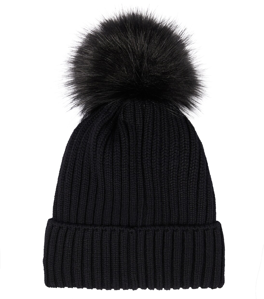 Mütze aus Schurwolle mit Faux Fur | Moncler Enfant