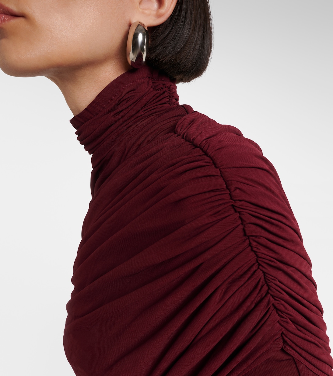 Sheer ruched midi dress | Mugler