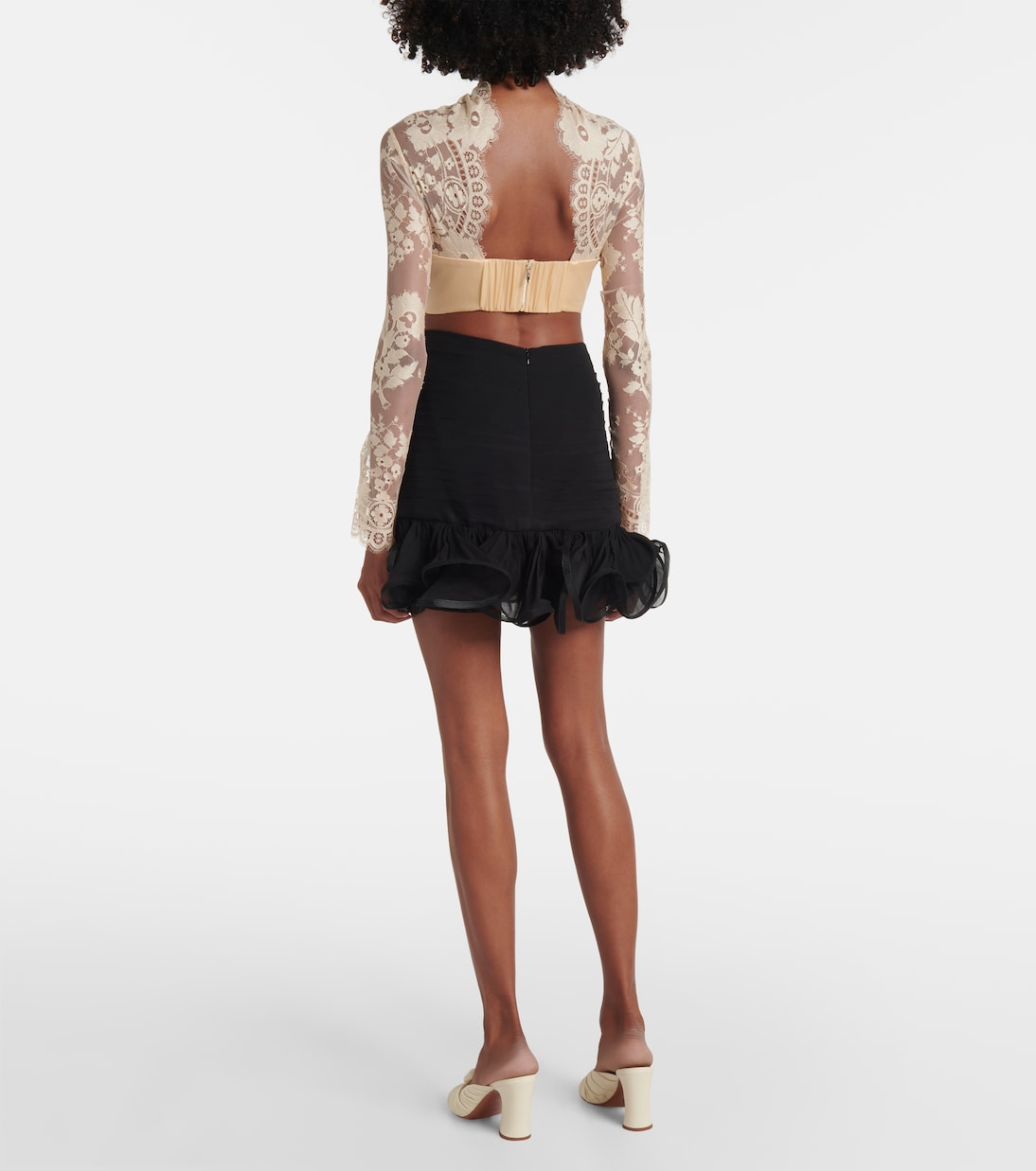 Abito corto Illustration Flounce con pizzo | Zimmermann