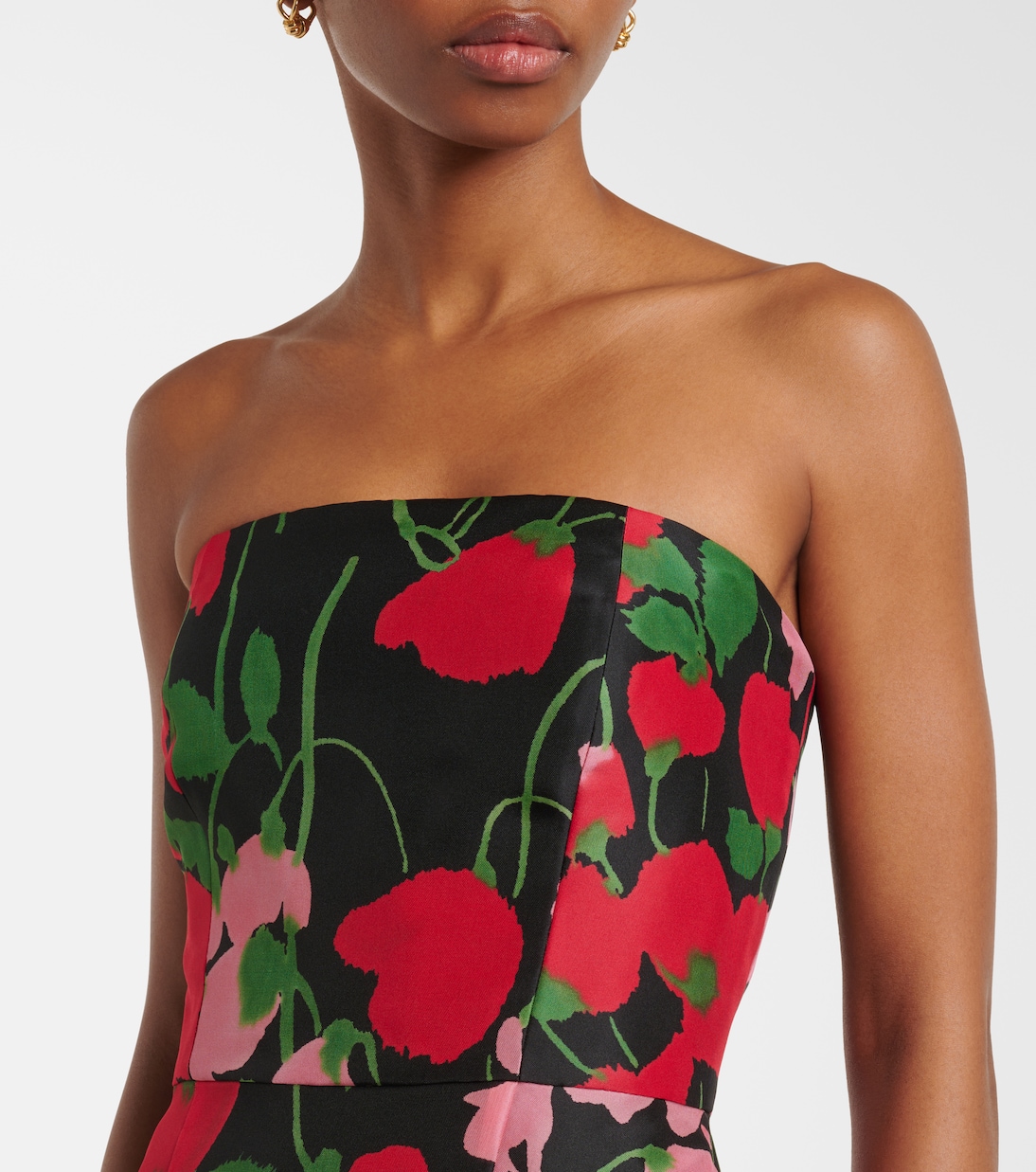 Strapless silk gown | Carolina Herrera