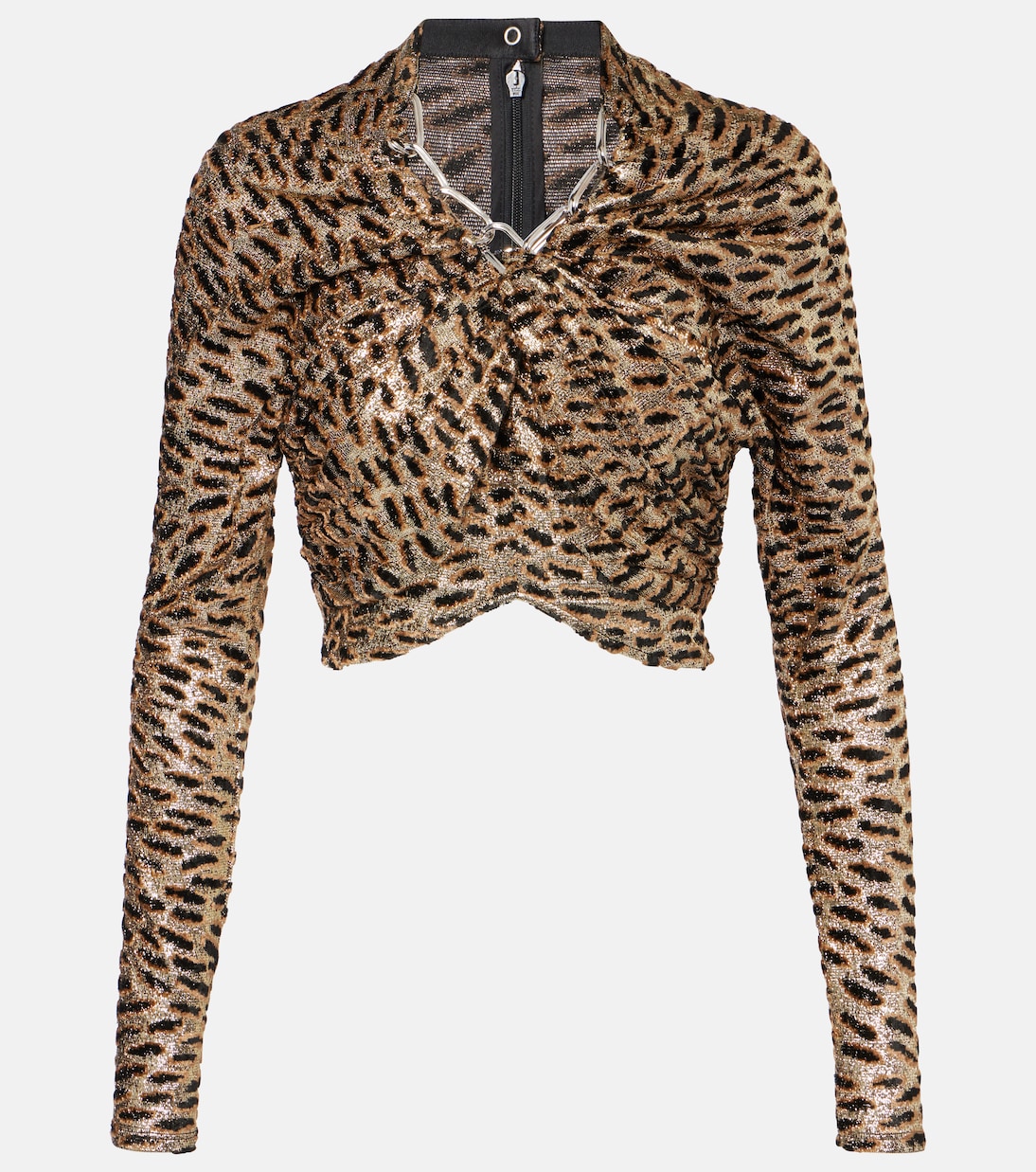 Tiger-print metallic top | Rabanne