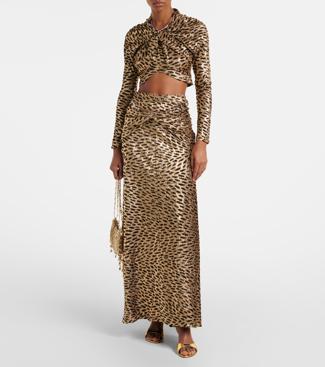Tiger-print metallic top | Rabanne