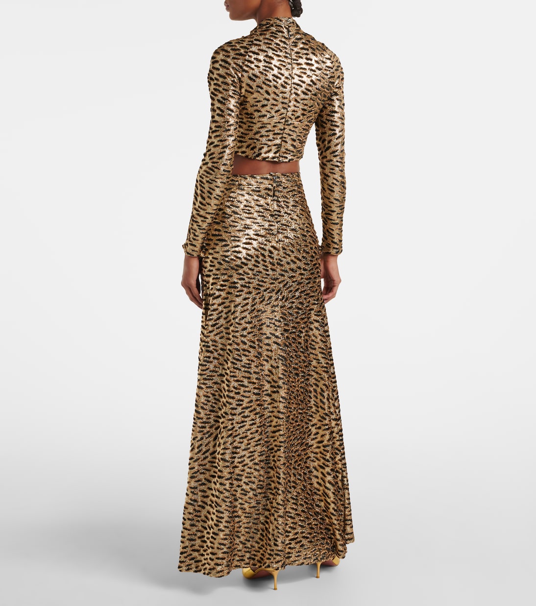 Tiger-print metallic top | Rabanne
