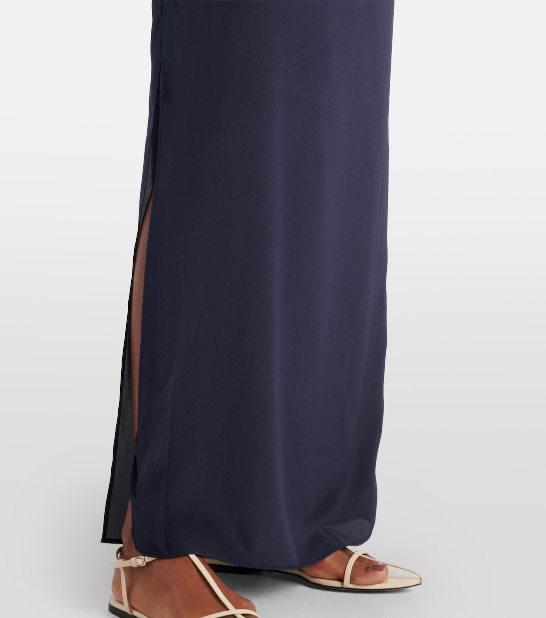 Robe longue Mariner imprimée en soie | SIR