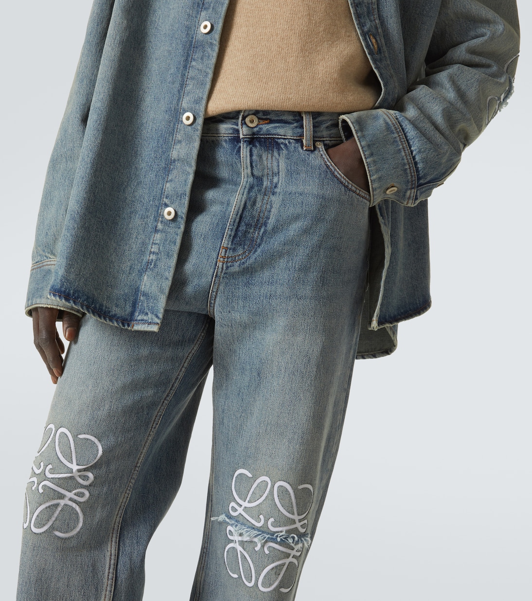 Jean ample Anagram brodé  | Loewe