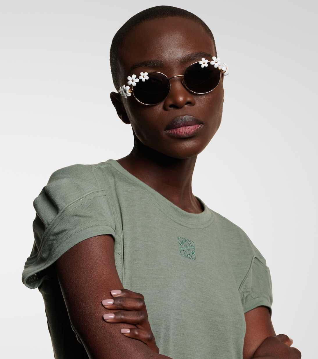 Lunettes de soleil Signature rondes à fleurs | Loewe