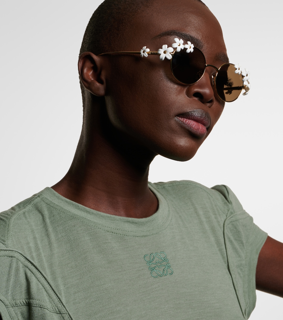 Lunettes de soleil Signature rondes à fleurs | Loewe