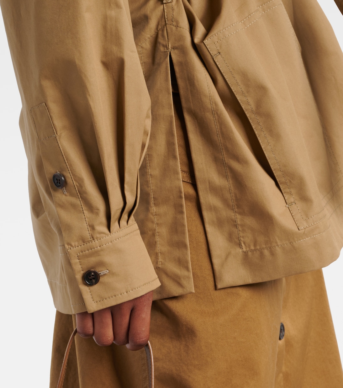 Túnica de sarga de algodón con cinturón | Saint Laurent