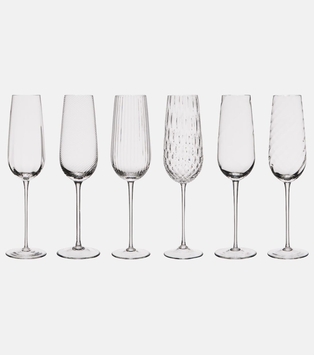 Tolomeo set of 6 champagne flute glasses | NasonMoretti