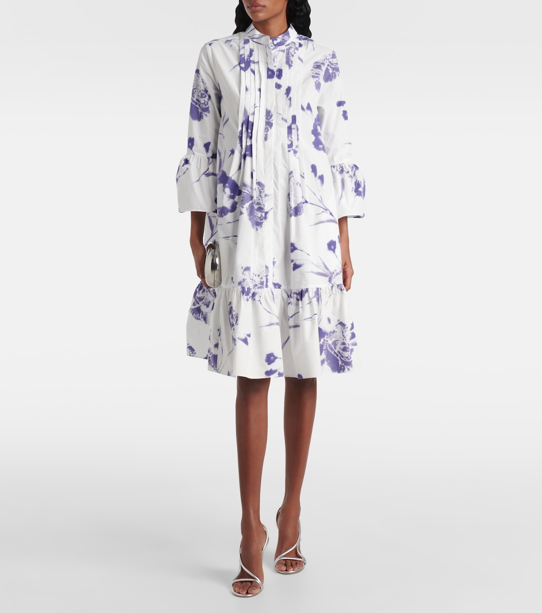 Miniabito in cotone con stampa floreale | Erdem