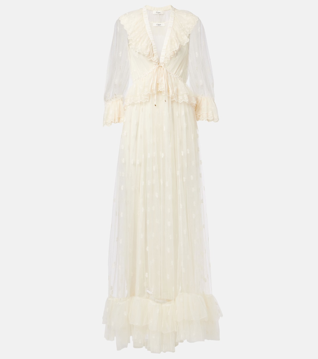 Besticktes Maxikleid aus Spitze | Chloé