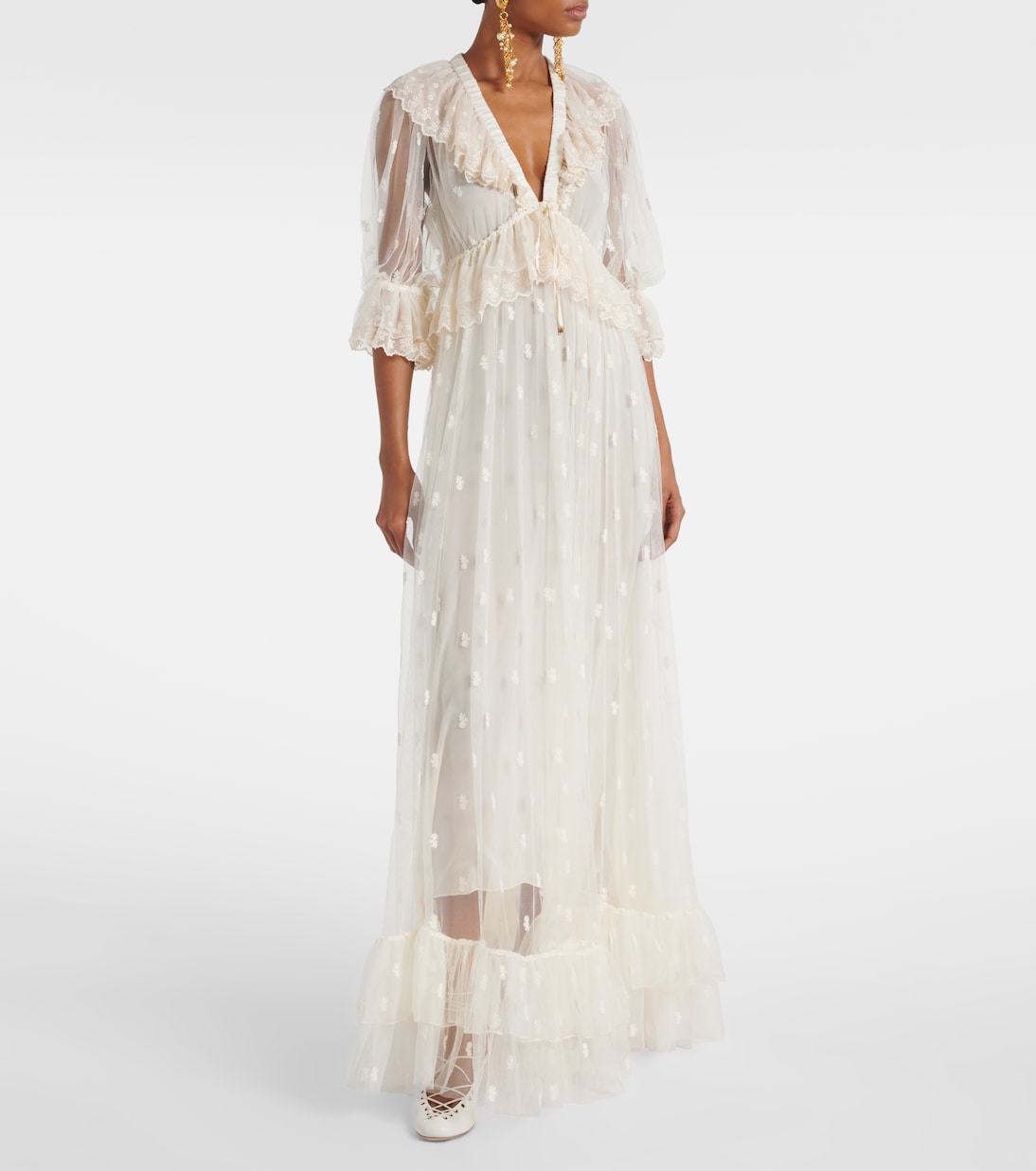 Besticktes Maxikleid aus Spitze | Chloé