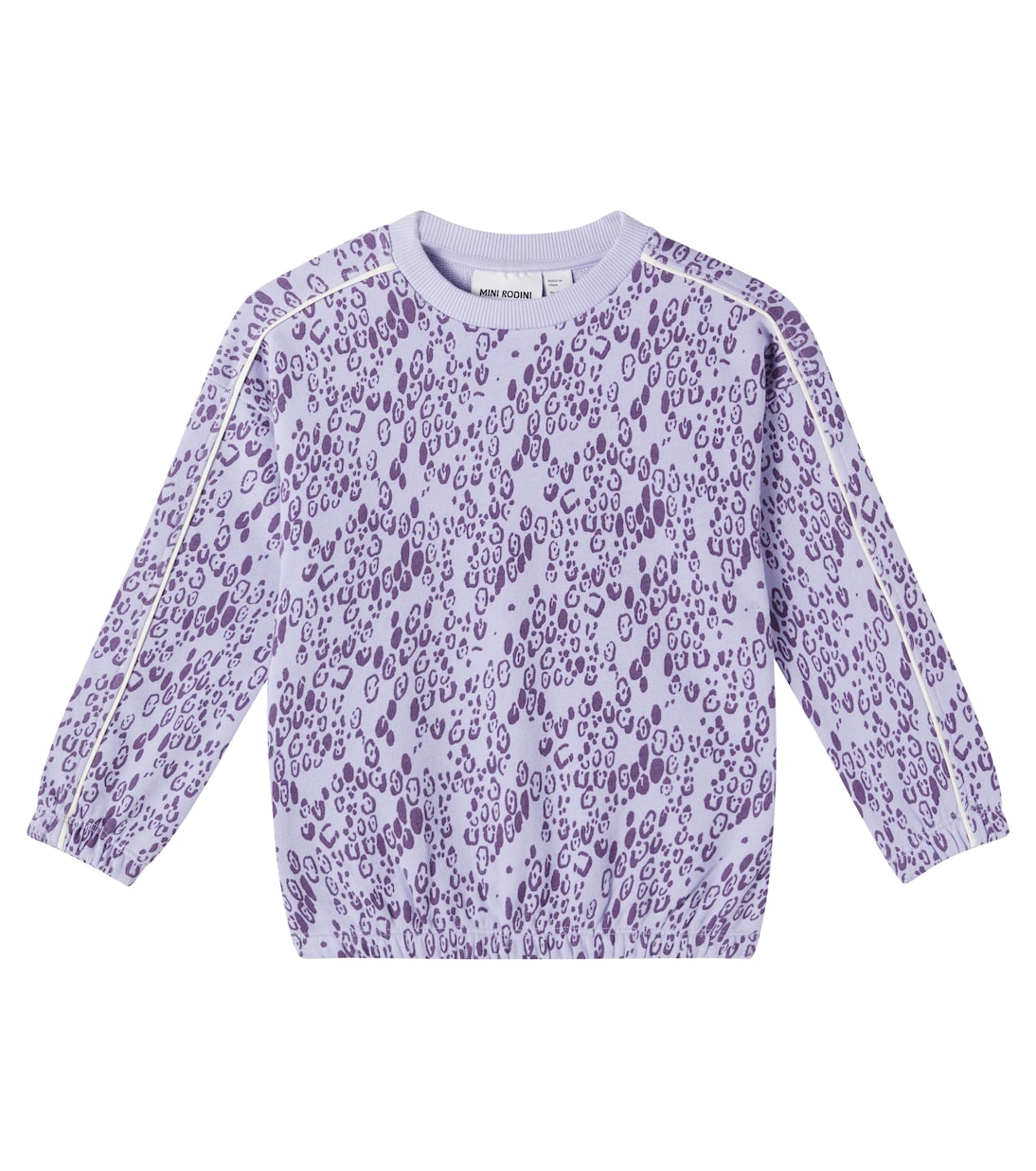 Leopard-print cotton jersey sweatshirt | Mini Rodini