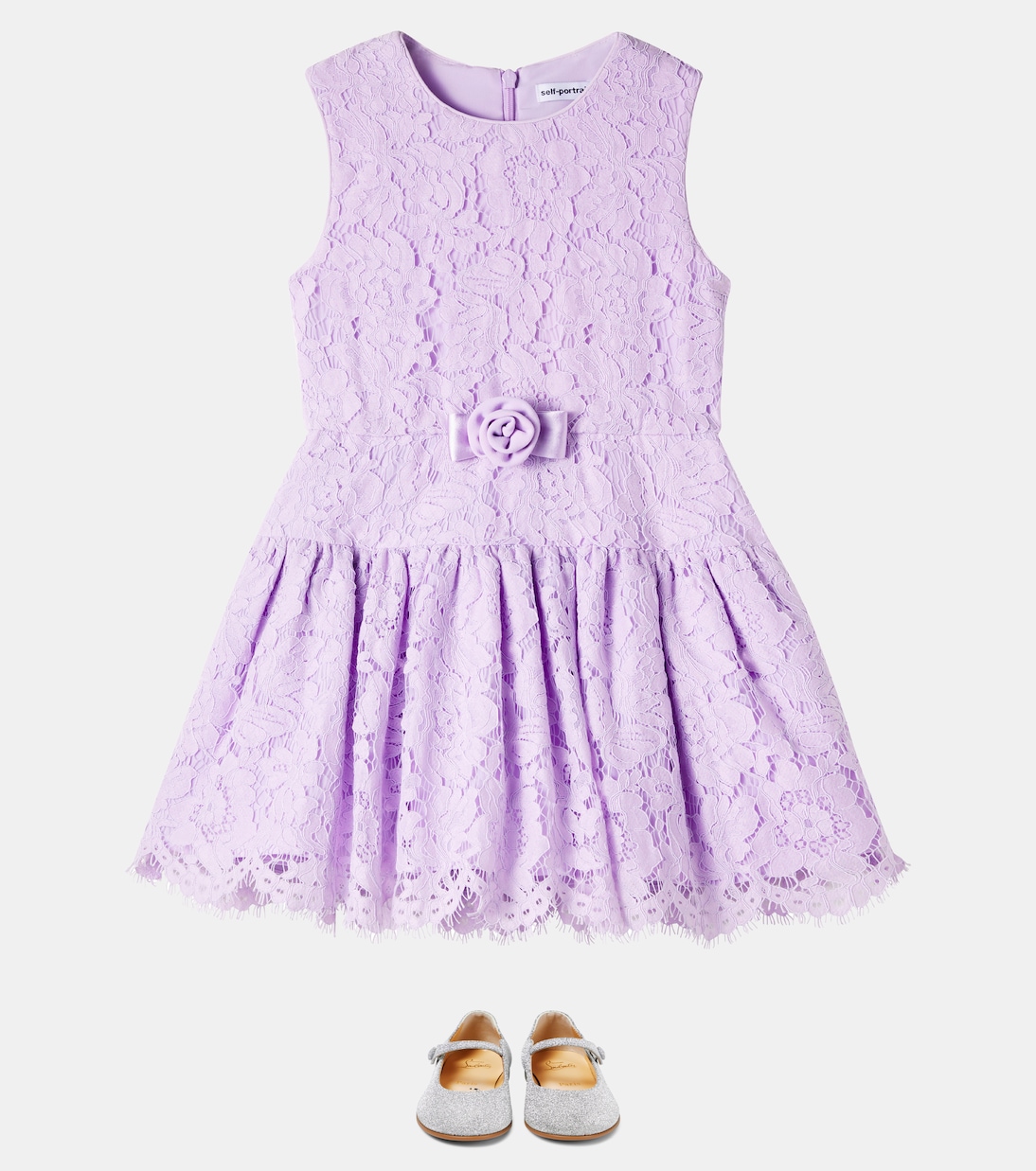 Abito in pizzo con fiocco | Self-Portrait Kids