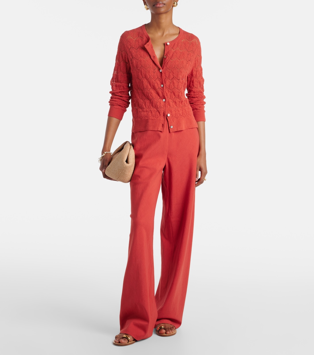 Cotton and linen-blend wide-leg pants | Vince