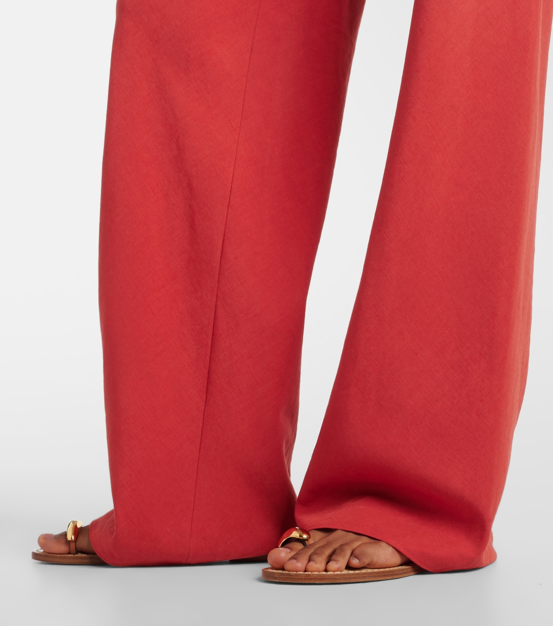 Cotton and linen-blend wide-leg pants | Vince