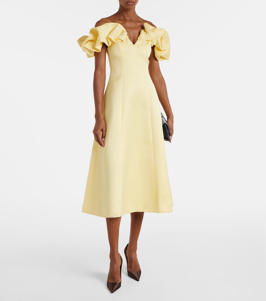 Annie ruffled off-shoulder midi dress | Leo Lin