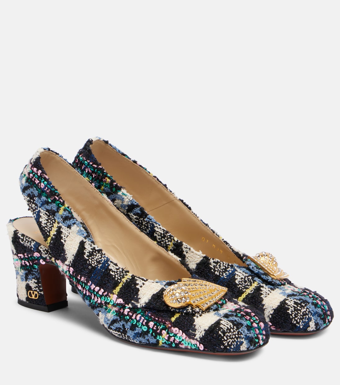 Slingback-Pumps Adamantine 60 aus Tweed | Valentino Garavani