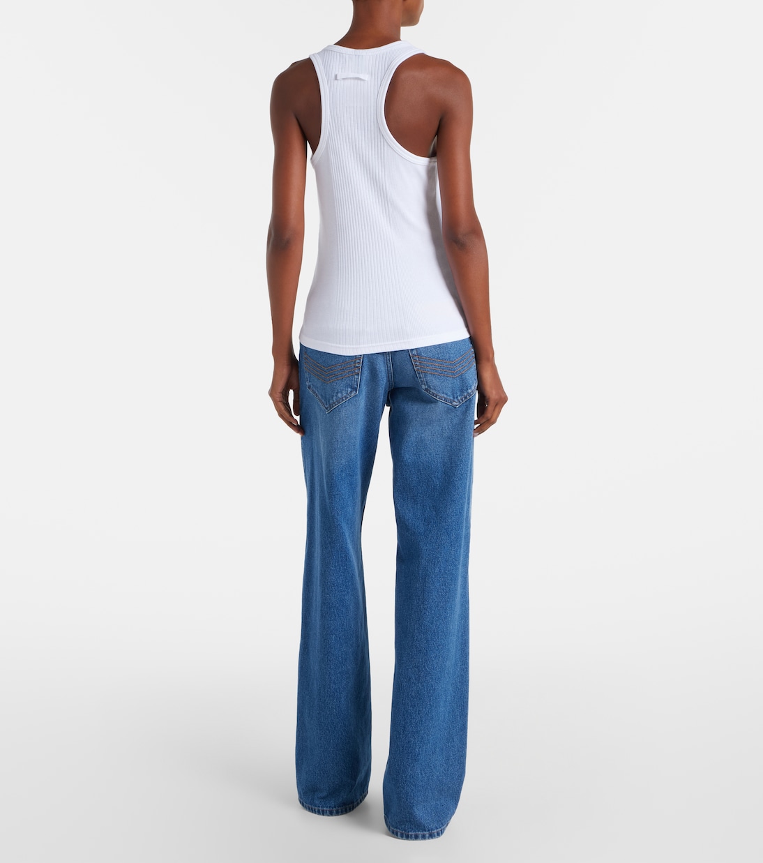 Piercing cotton jersey tank top | Jean Paul Gaultier