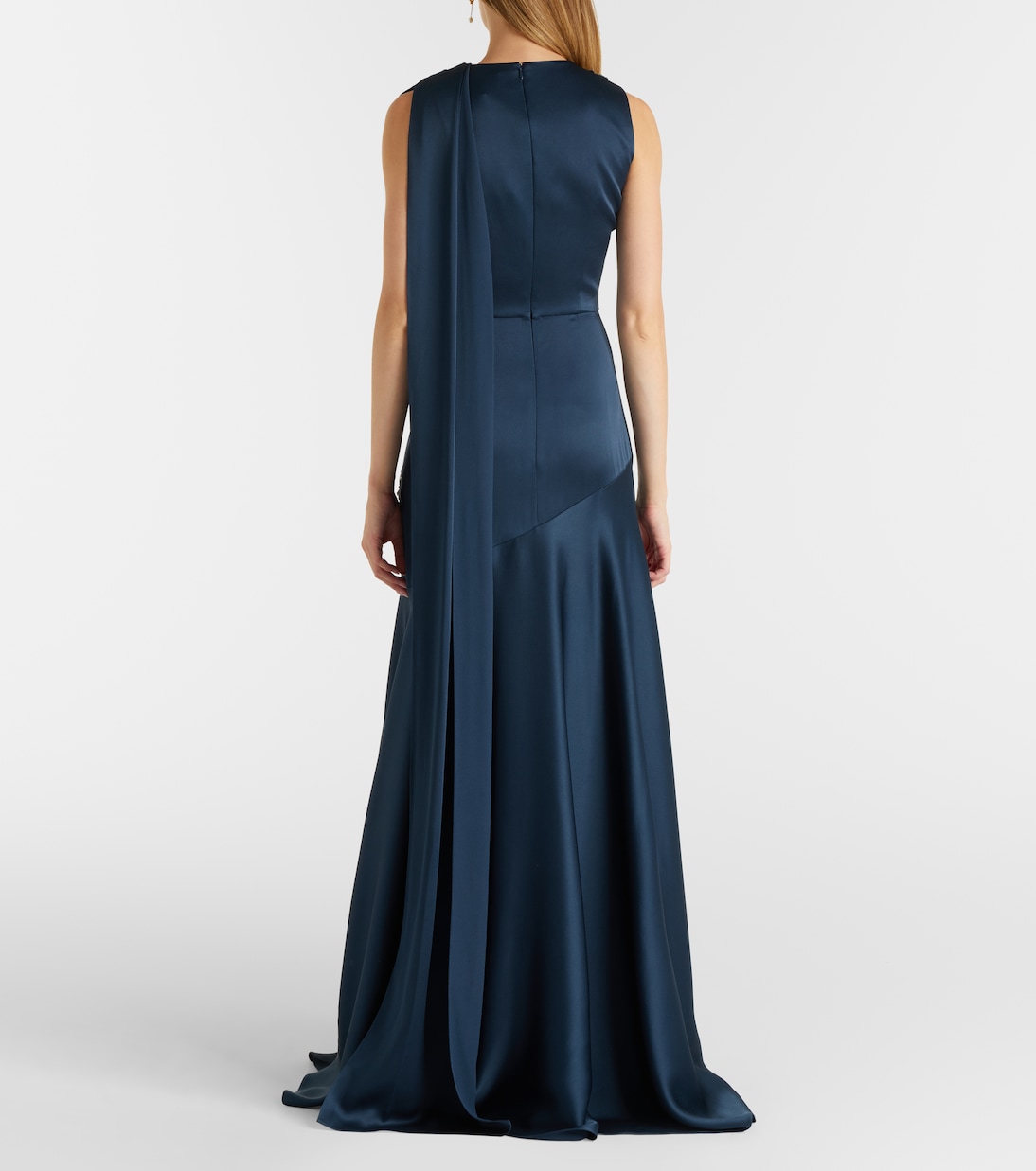 Embellished scarf-detail satin cady gown | Erdem