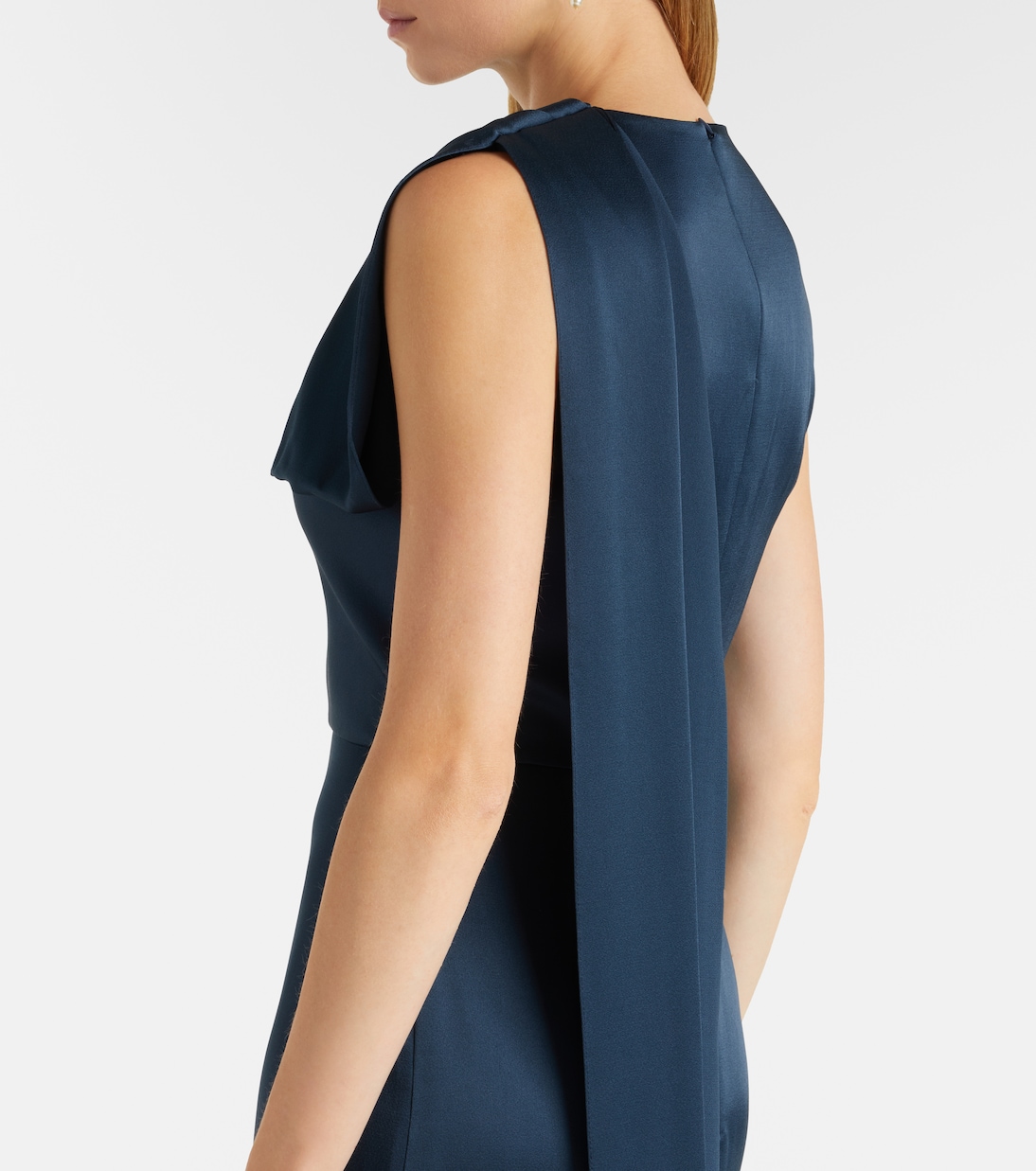 Embellished scarf-detail satin cady gown | Erdem