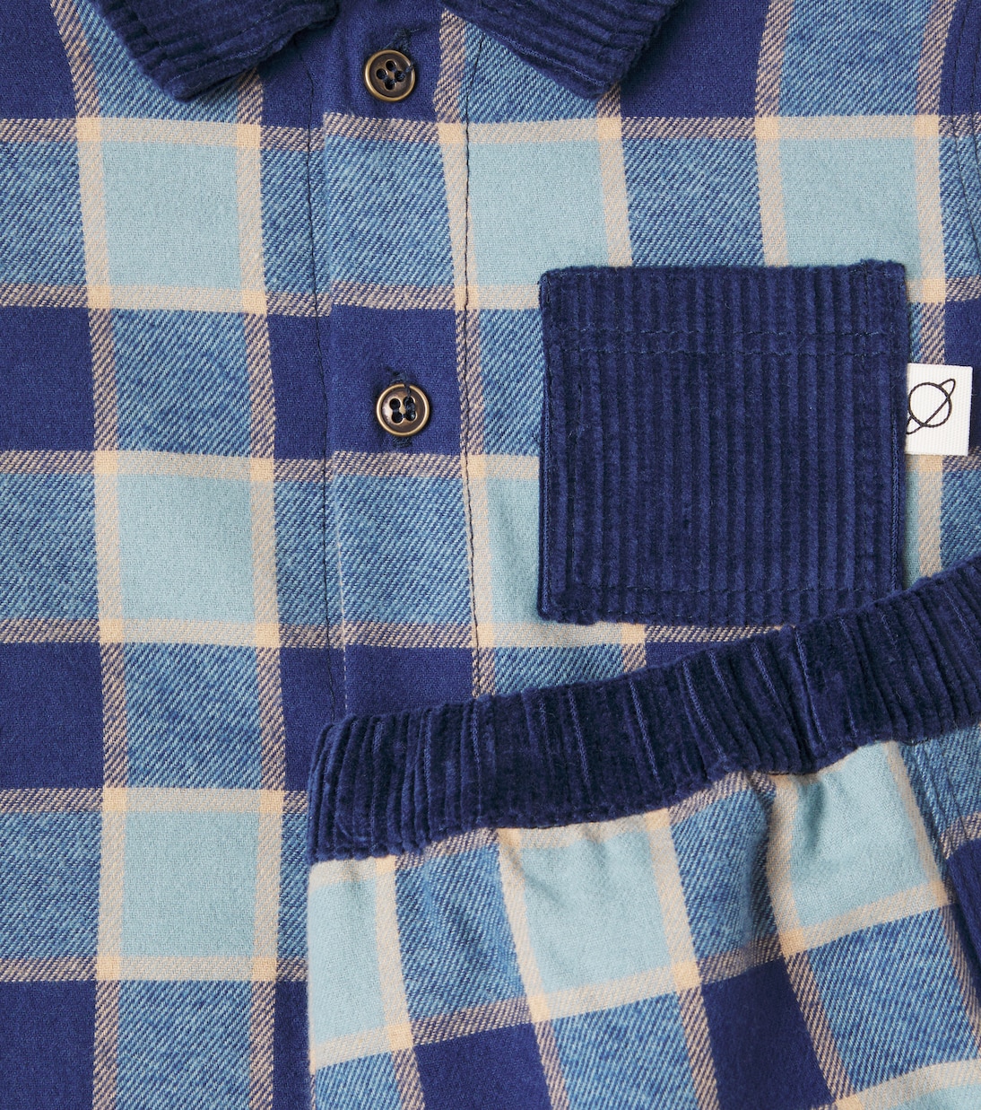 Baby checked flannel shirt and sweatpants set | Cozmo