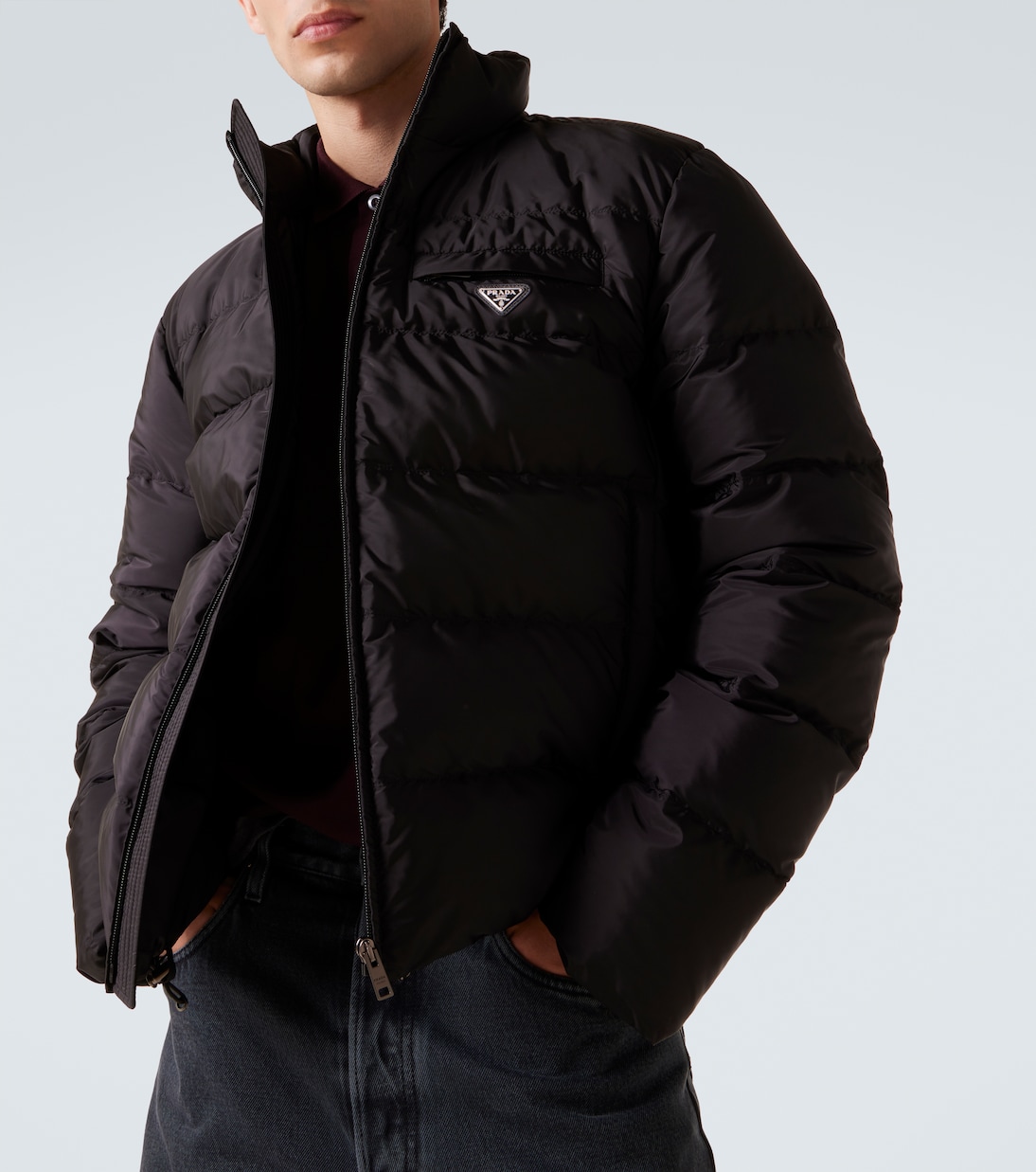 Logo quilted down jacket | Prada