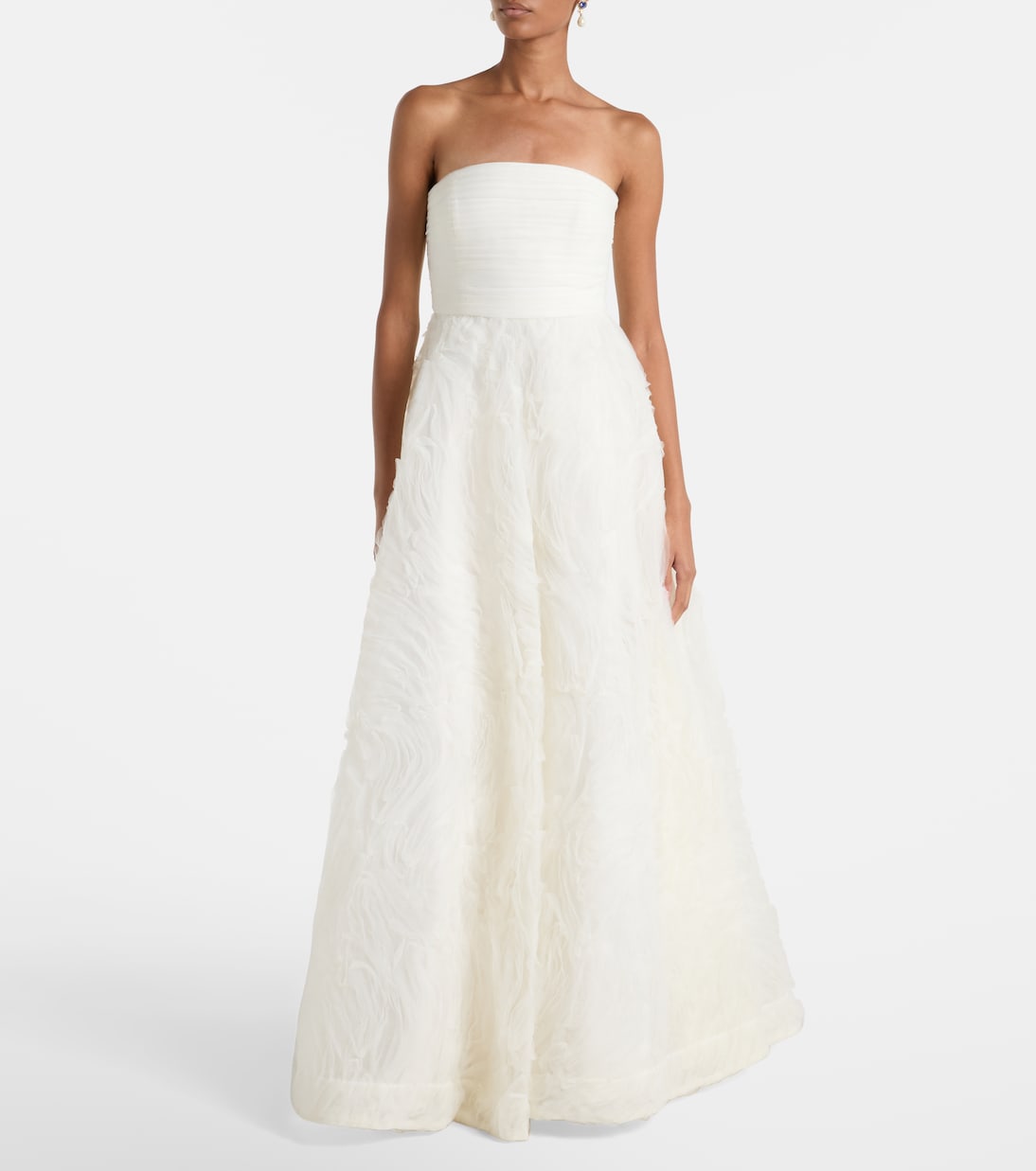 Bridal Willow ruffled mesh bustier gown | Rebecca Vallance