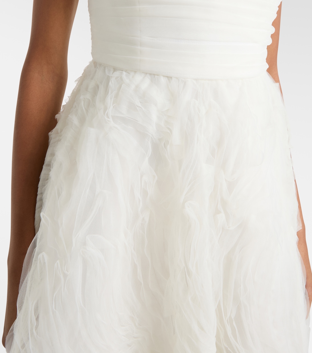 Bridal Willow ruffled mesh bustier gown | Rebecca Vallance
