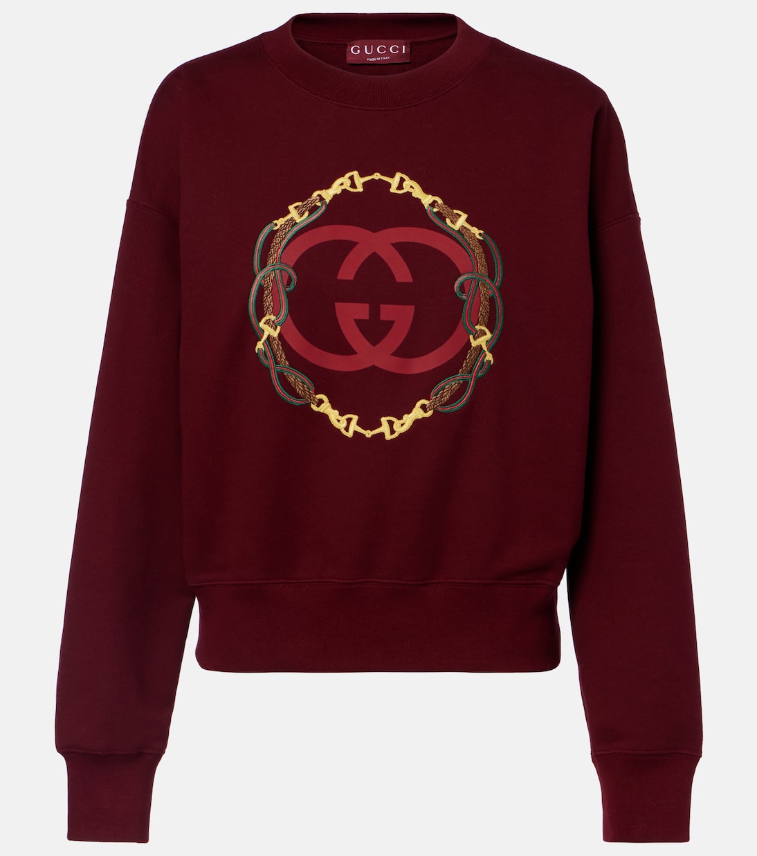 Logo embroidered cotton sweatshirt | Gucci