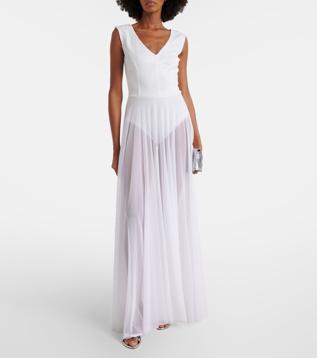 Vestido de fiesta de malla con lentejuelas | Norma Kamali