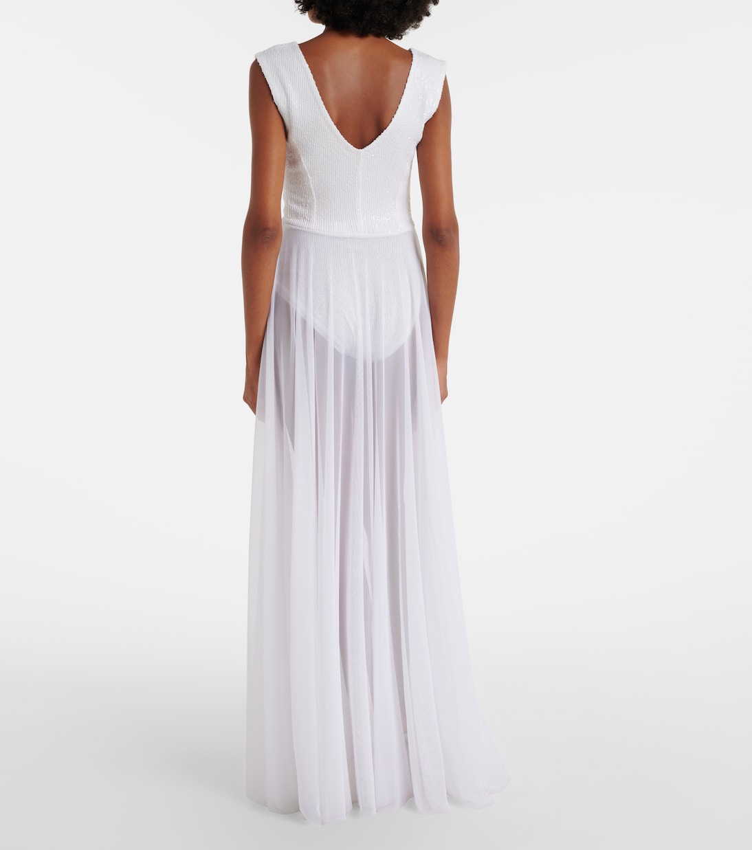 Vestido de fiesta de malla con lentejuelas | Norma Kamali