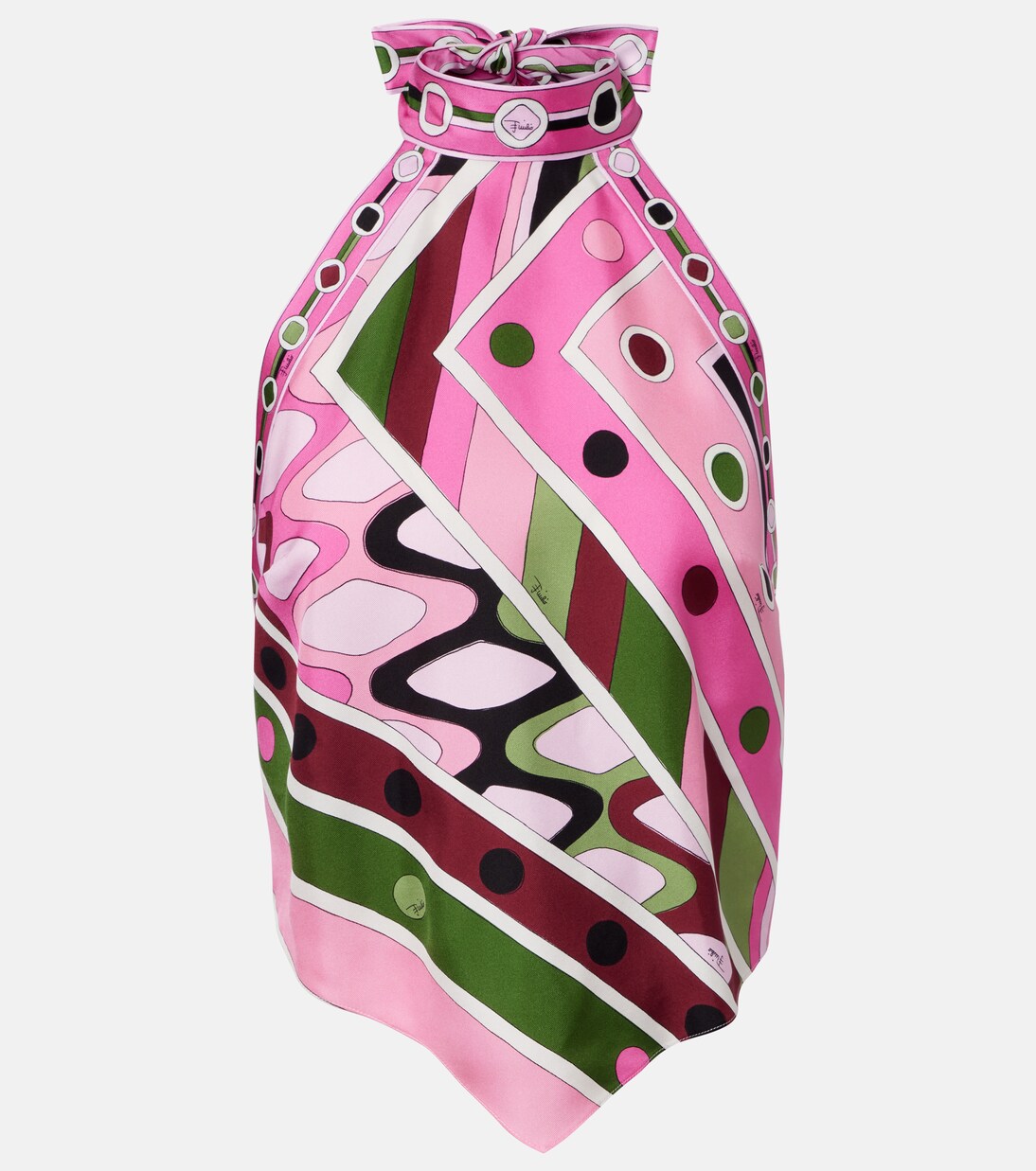 Vivara halterneck silk satin top | Pucci