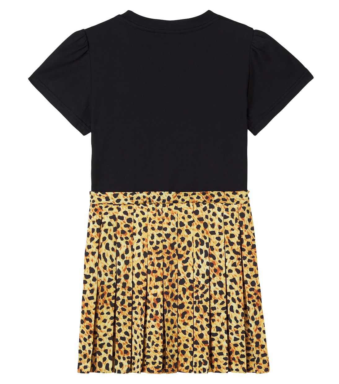 Leopard-print cotton jersey and twill dress | Versace Kids