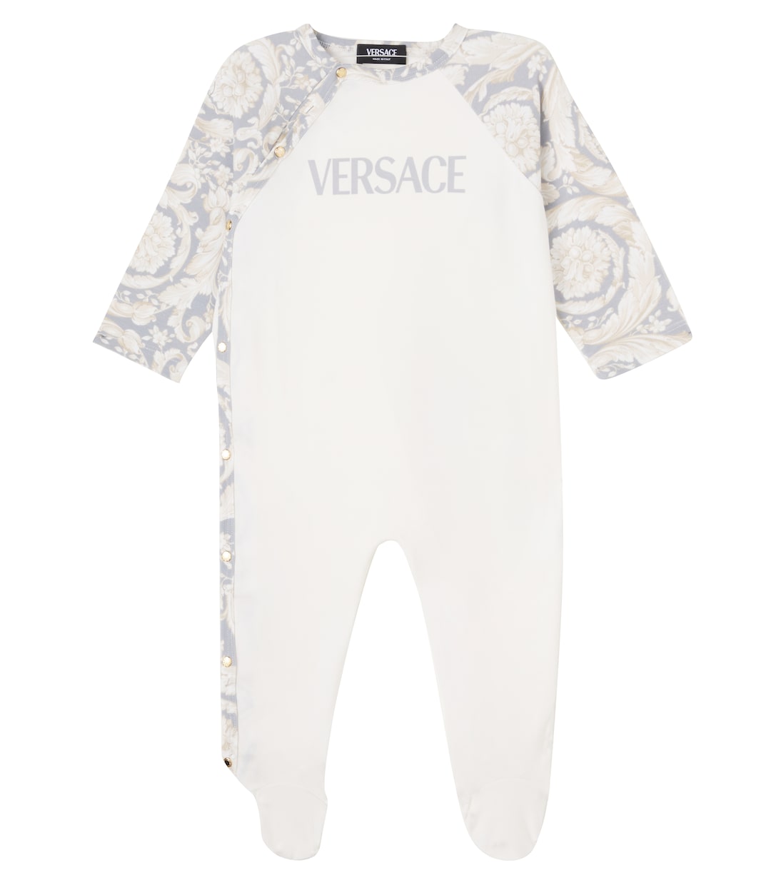 Barocco logo cotton-blend onesie  | Versace Kids