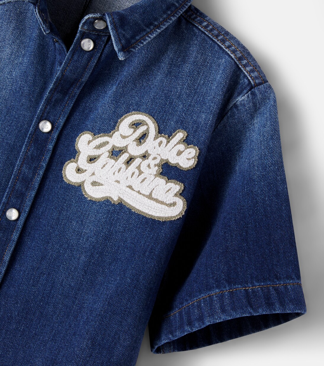 Logo appliqué denim shirt | Dolce&Gabbana Kids