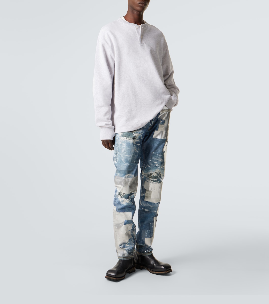 Logo embroidered cotton-blend sweatshirt | Acne Studios