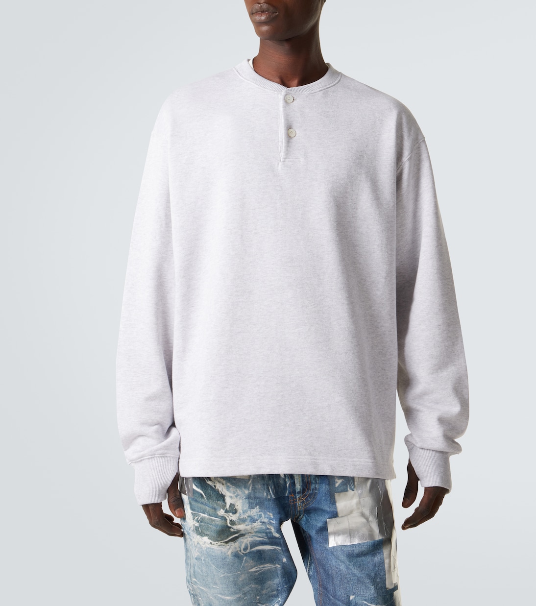 Logo embroidered cotton-blend sweatshirt | Acne Studios