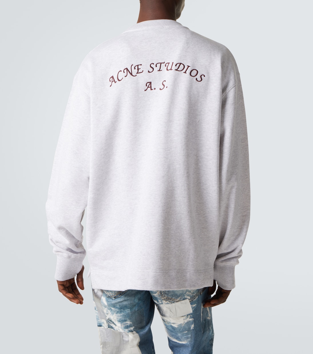 Logo embroidered cotton-blend sweatshirt | Acne Studios