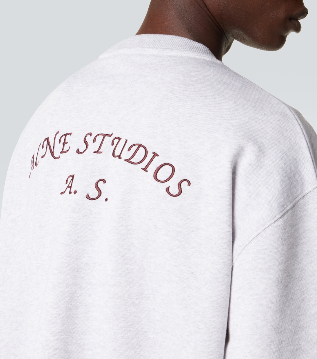 Logo embroidered cotton-blend sweatshirt | Acne Studios