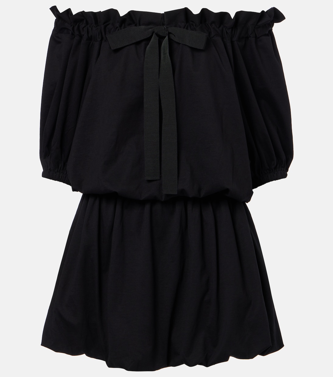 Tie-neck cotton faille minidress | Patou