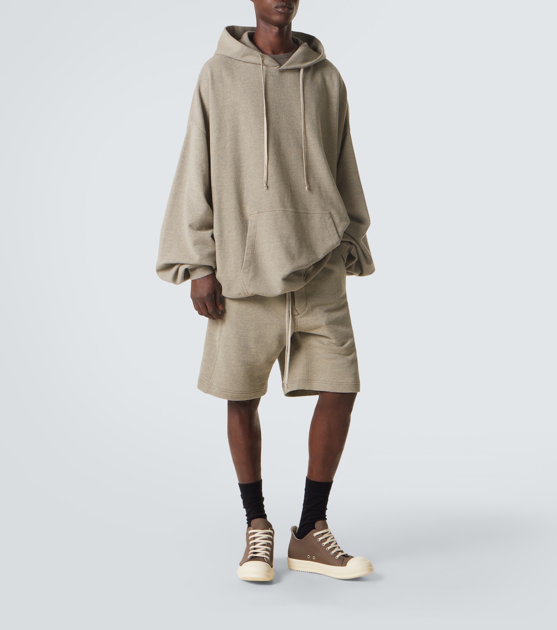 DRKSHDW Hun cotton-blend jersey hoodie | Rick Owens