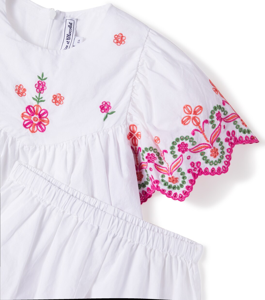 Embroidered cotton top and shorts set | Tartine et Chocolat