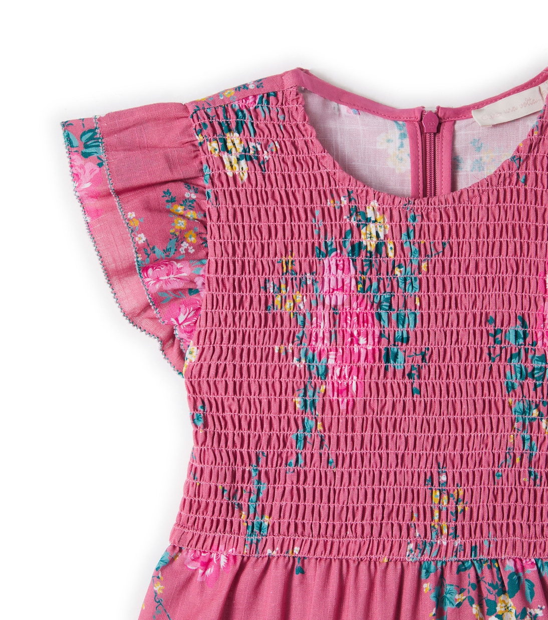 Ester floral shirred cotton dress | C'era Una Volta