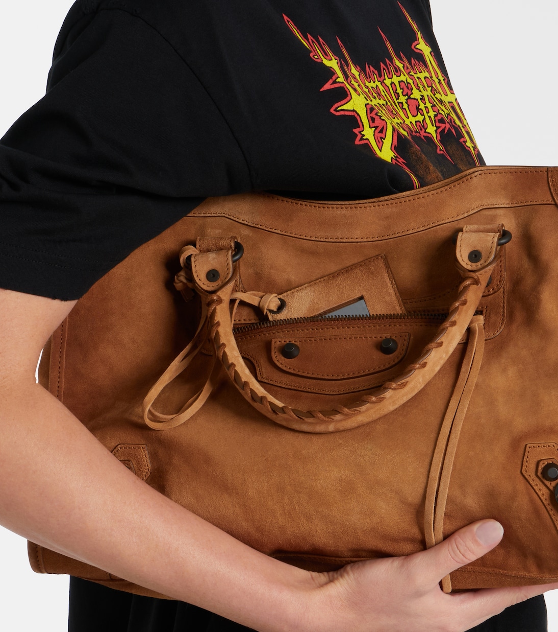 Le City Medium suede top-handle bag | Balenciaga