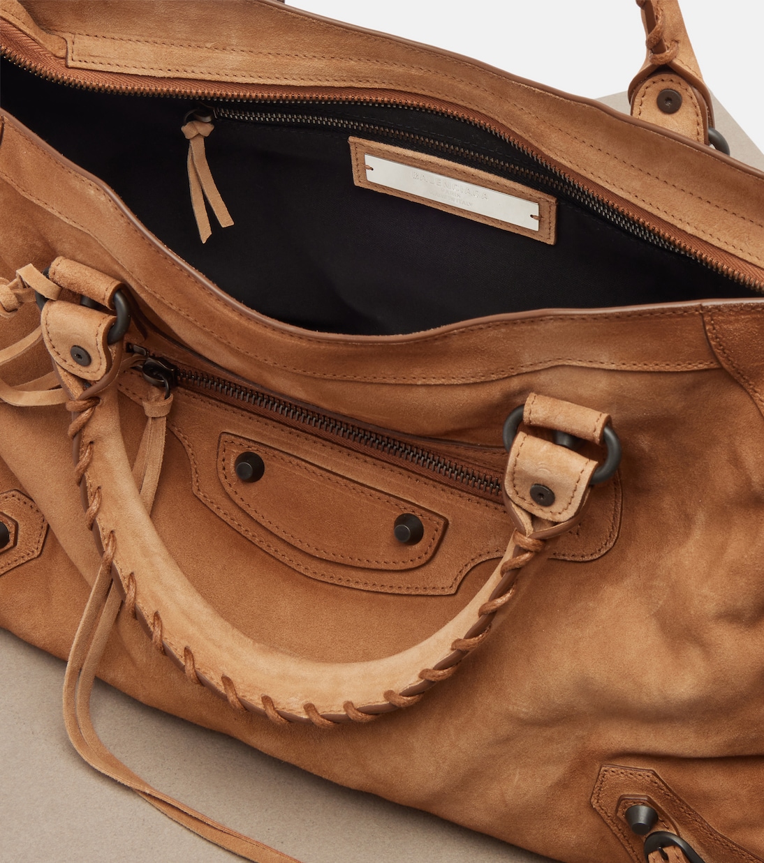 Le City Medium suede top-handle bag | Balenciaga