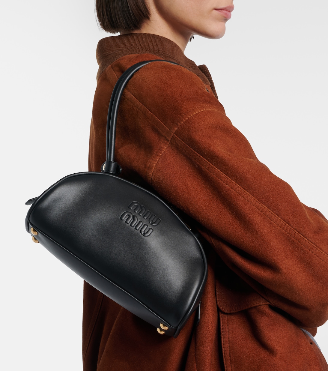 Beau Small leather bowling bag | Miu Miu